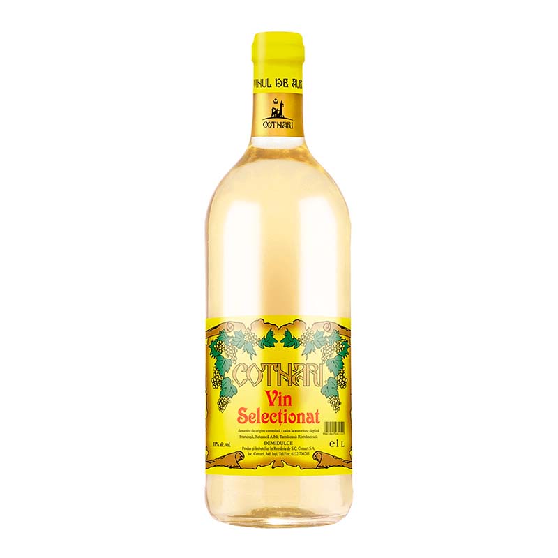 Vin Cotnari Selectionat 1L Alb Demidulce
