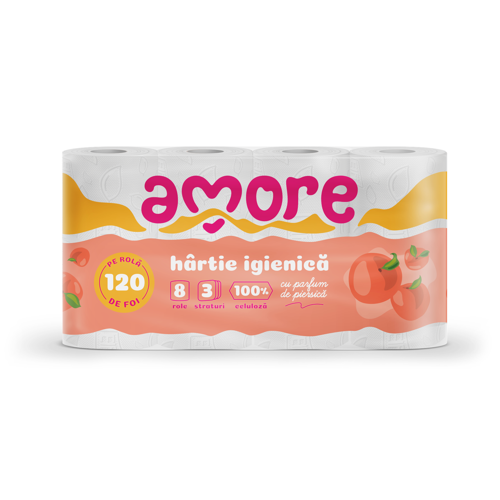 Amore Hârtie Igienică 3 Straturi Piersică