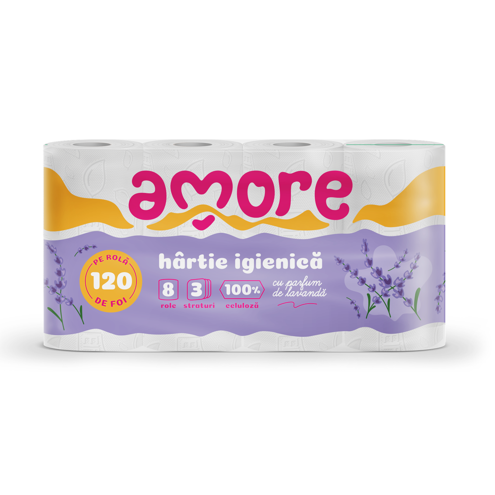 Amore Hârtie Igienică 3 Straturi Lavandă