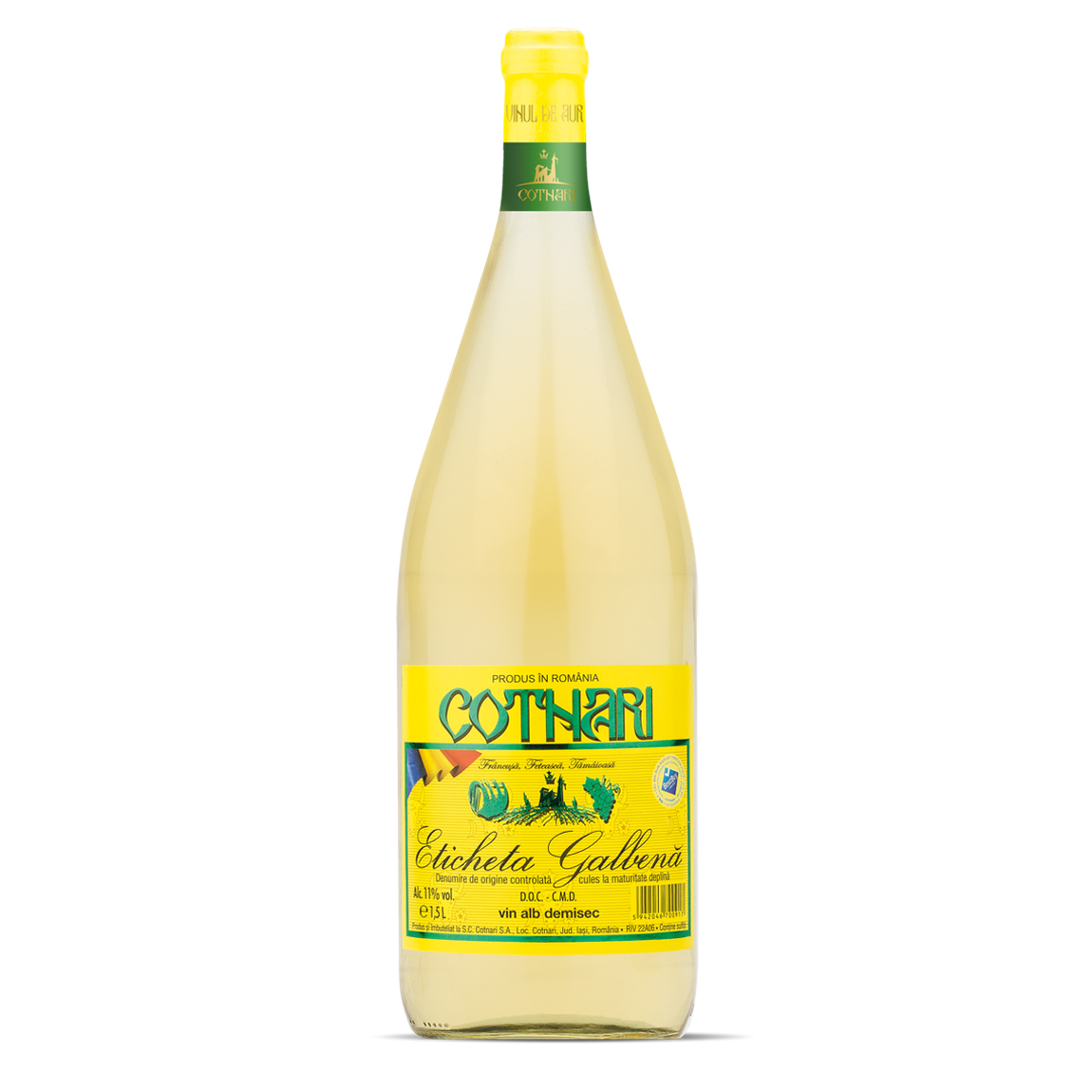 Vin Cotnari Etichetă Galbenă 1.5L Alb Demisec