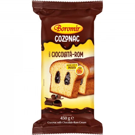 Cozonac Ciocolată/Rom 450Gr