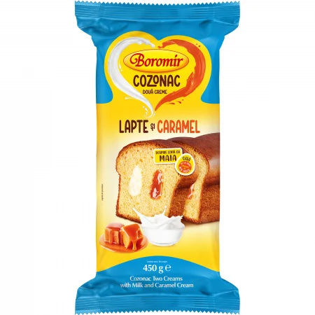 Cozonac Lapte/Caramel 450Gr
