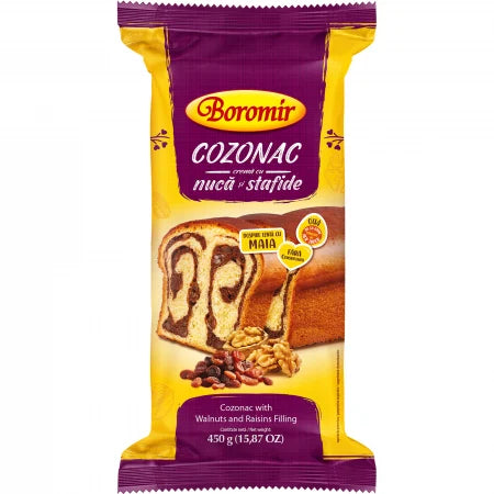 Cozonac Nuca Si Stafide 450Gr