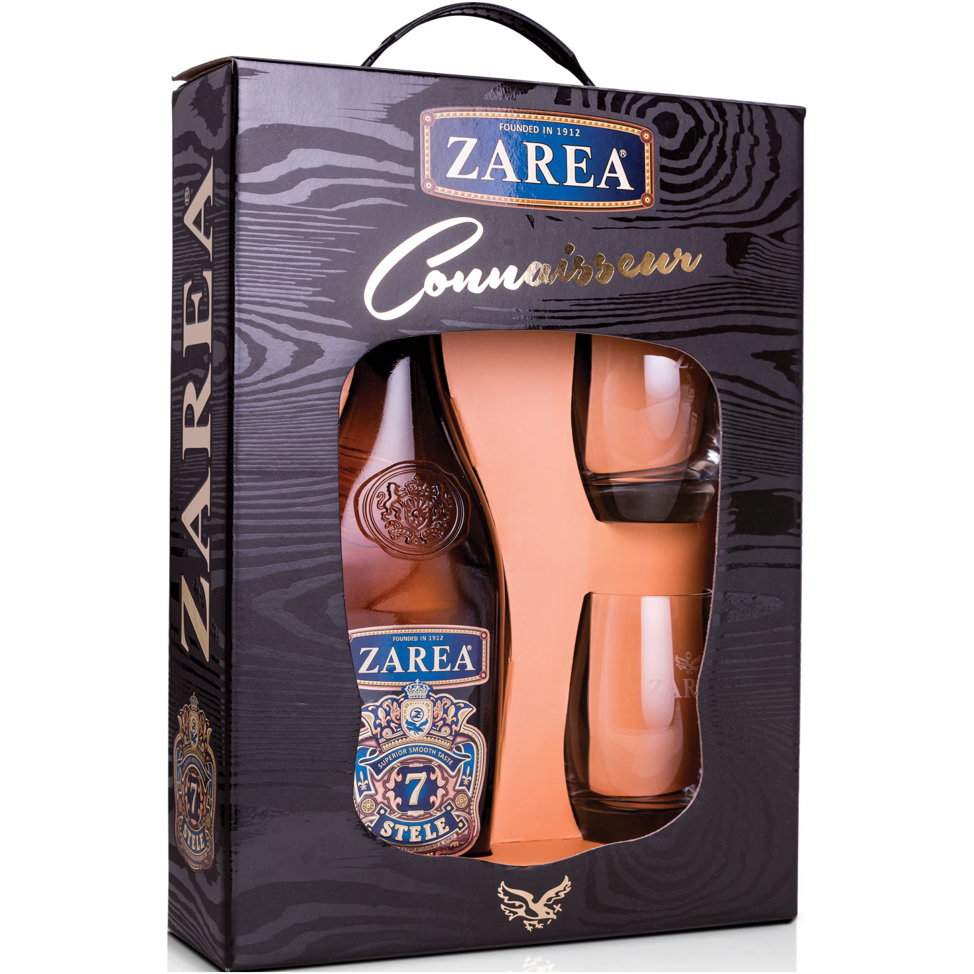 Pachet Zarea Connaisseur 7 Stele 0.7L + 2 Pahare